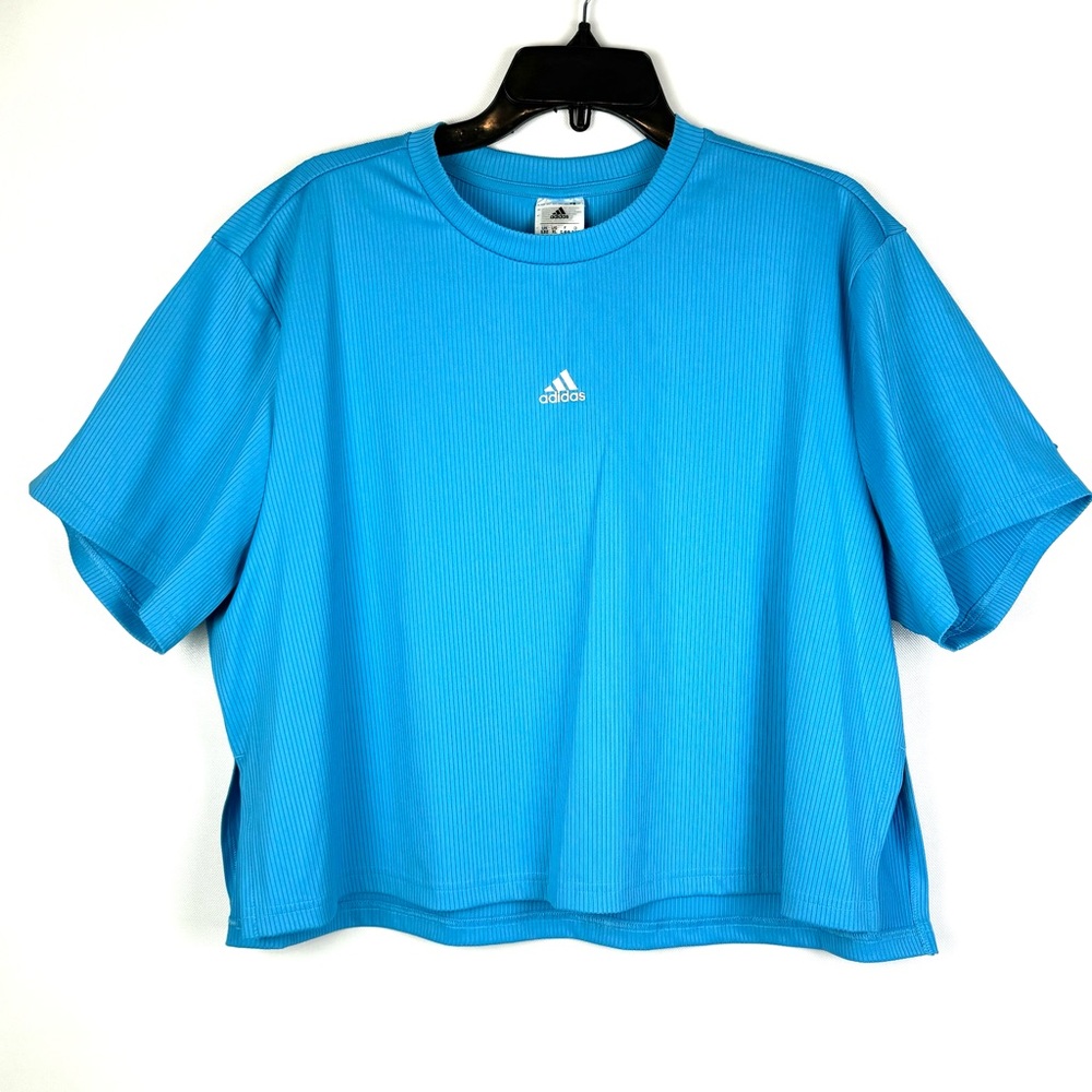 Women's adidas x Zoe Saldana Collection
Performance Tee. Sky Rush Blue‎ sz XL